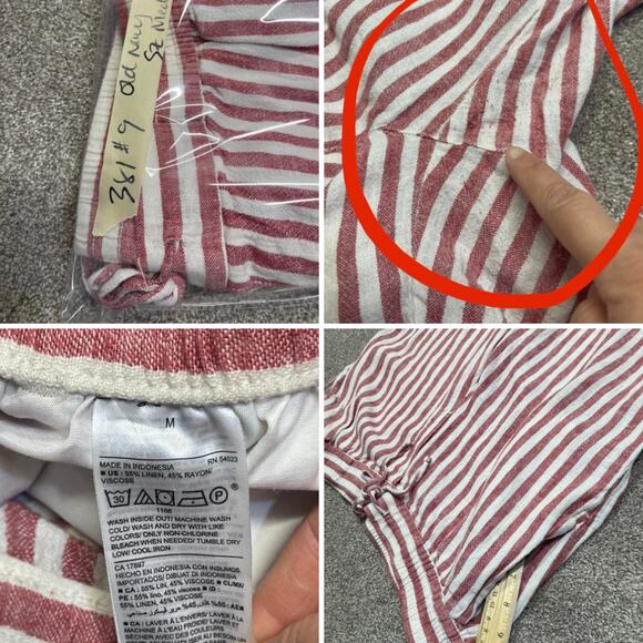 Old Navy womens striped pullon pants sz medium linen blend beachy light weight - Picture 10 of 12